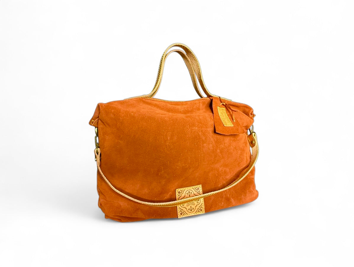 SATCHEL IN PELLE SCAMOSCIATA