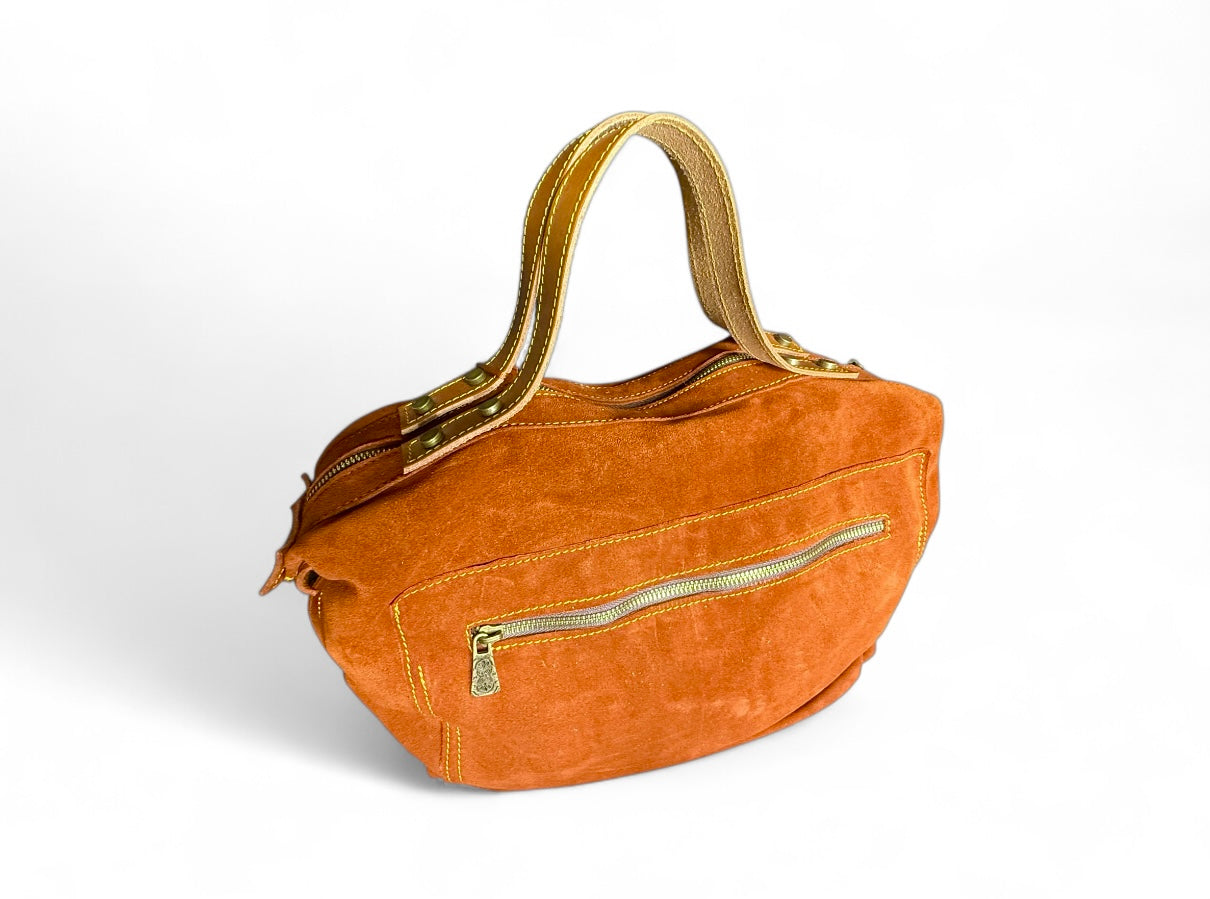 SATCHEL IN PELLE SCAMOSCIATA