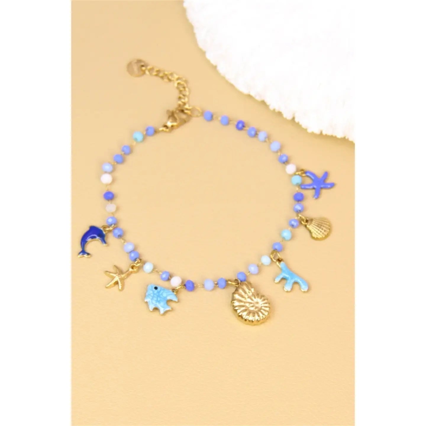 Bracciale Oceano Pop Ciondoli Marini & Perle Acciaio Inossidabile.